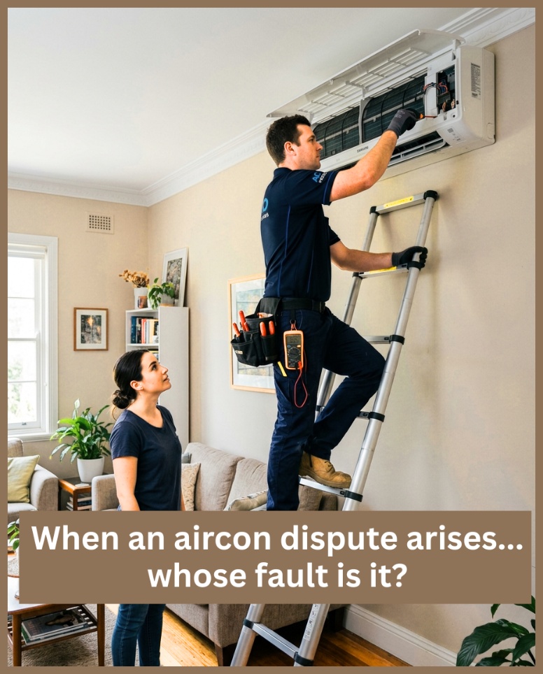Air-conditioning repair dispute in a Singapore rental property