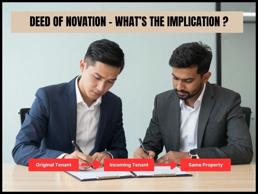 Deed of novation implication for incoming tenant and same property